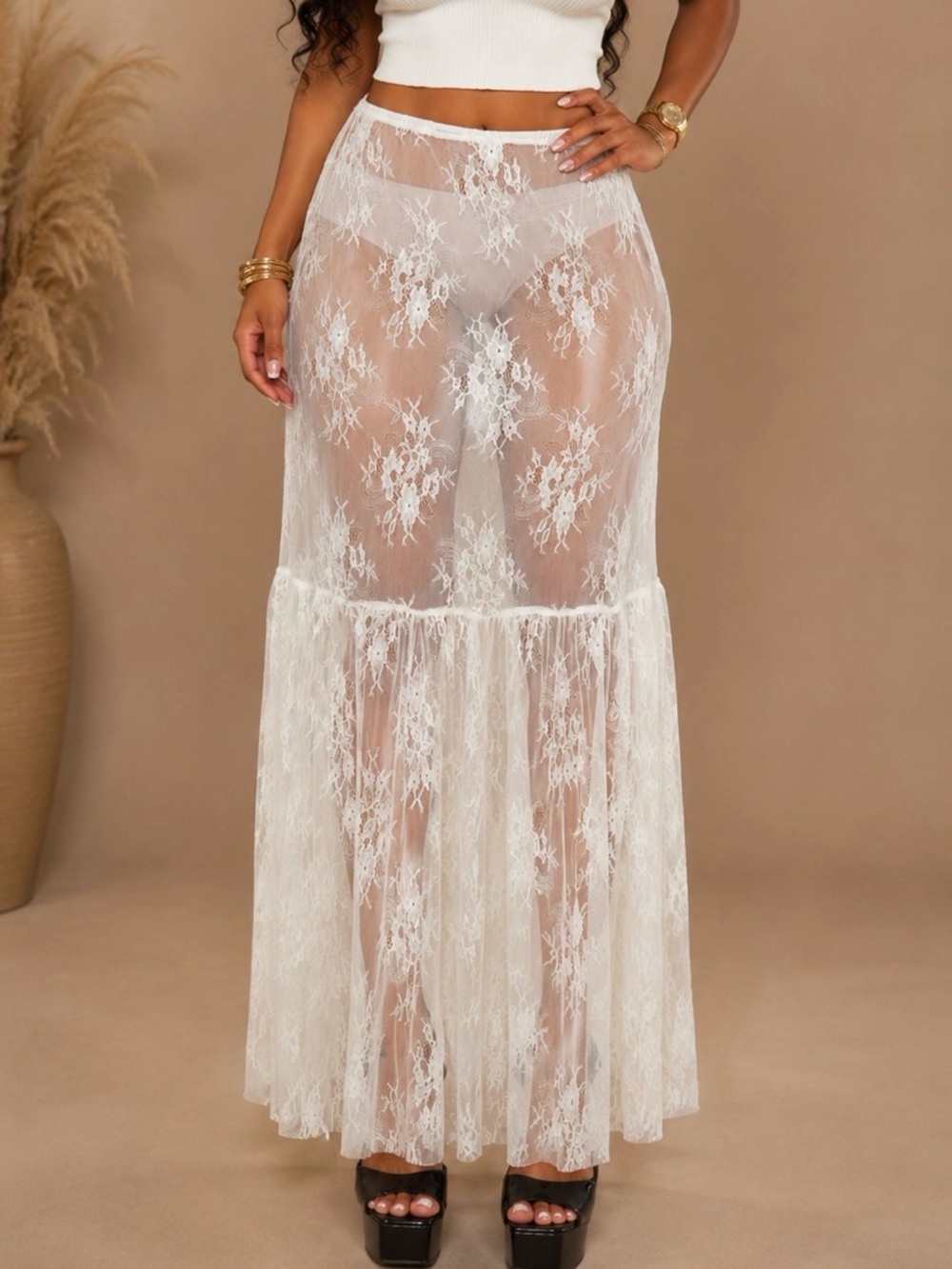 White Lace Skirt